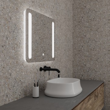 Зеркало LARA (700*700*45) LED с сенсорным выключателем и гравировкой