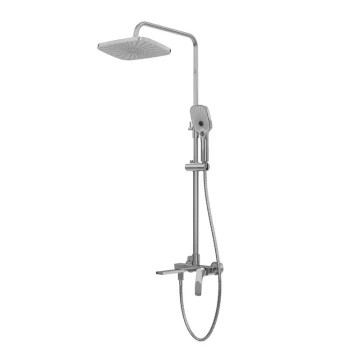 Душевая стойка Grossman Mercury 500.K35.10.100 с верхним душем,ручной лейкой и смесителем,хром глянцевый,1 место