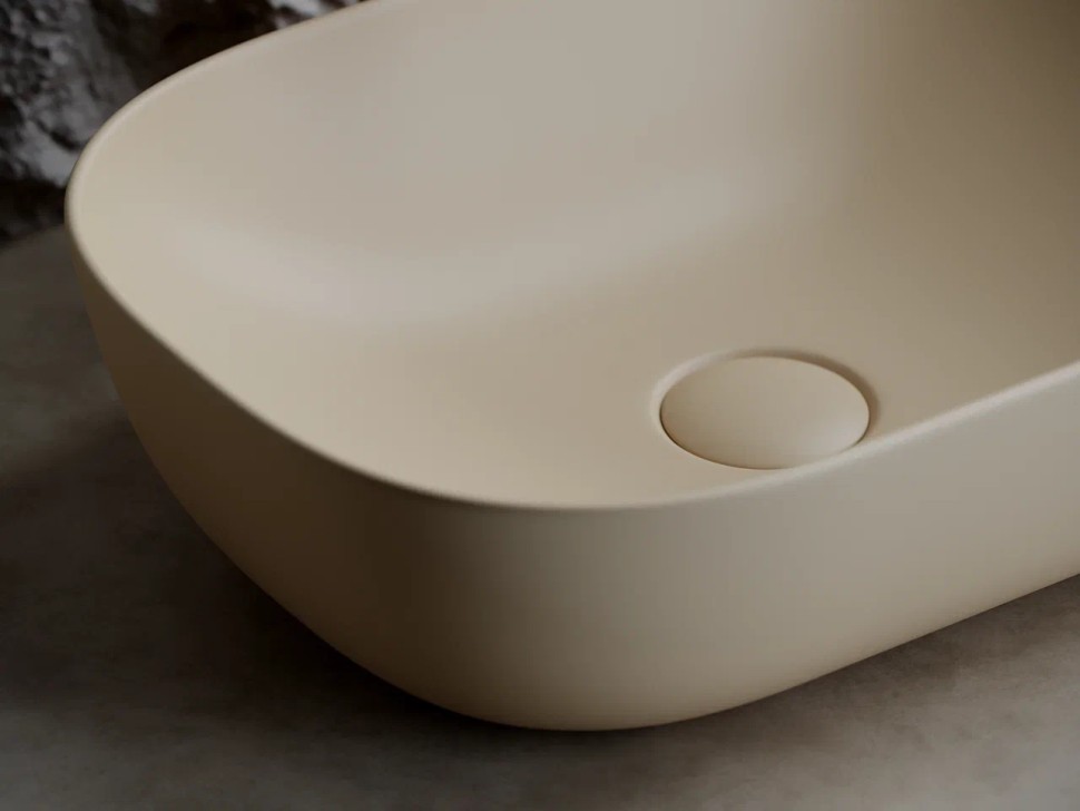 Умывальник чаша накладная прямоугольная (цвет Капучино Матовый) Element 455x325x135мм