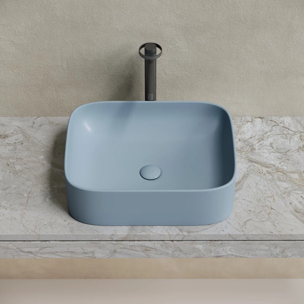 Умывальник чаша накладная прямоугольная (цвет Серо-x