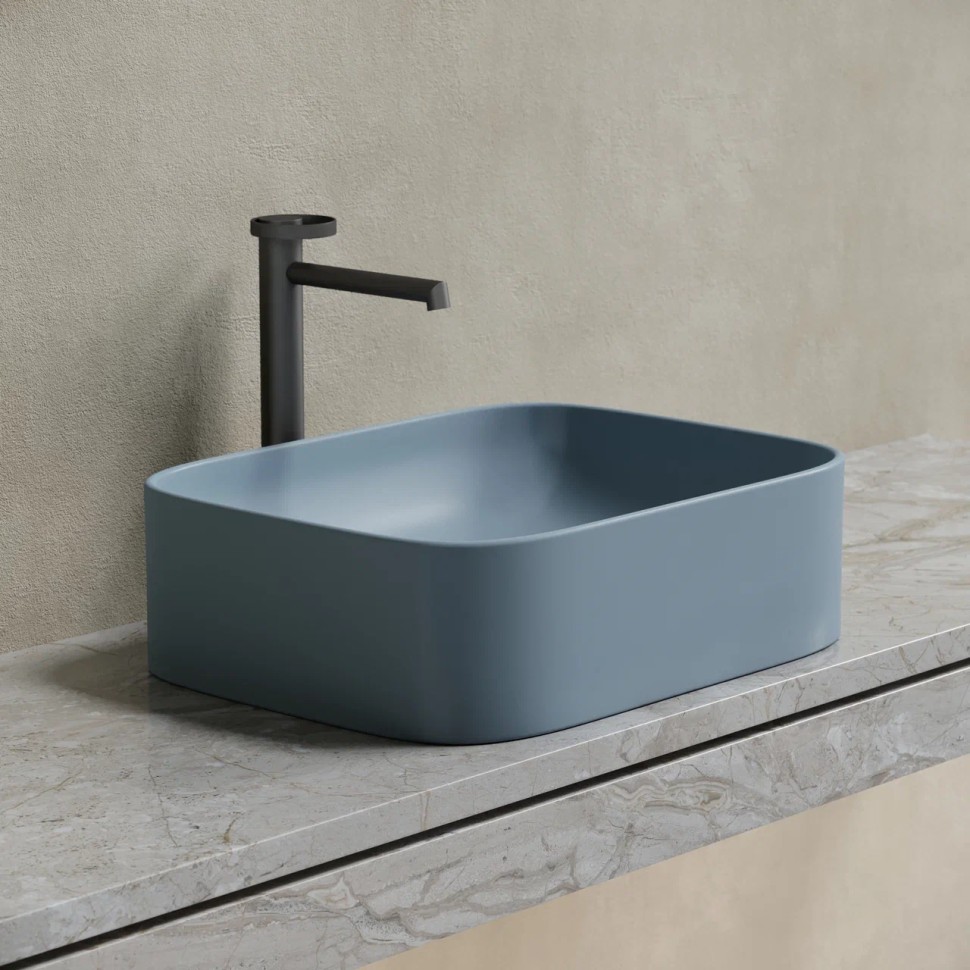 Умывальник чаша накладная прямоугольная (цвет Серо-x