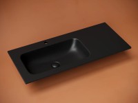 Раковина накладная мебельная Grace с отверстием под смеситель 1010x457x137мм, чаша слева, цвет черный матовый, арт. CN7014MB