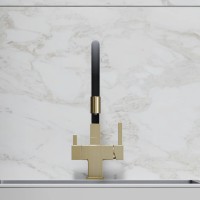 Смеситель для кухни SANCOS Arno с возможностью подключения фильтра для воды, цвет брашированное золото, PVD покрытие, арт. SC4005BG