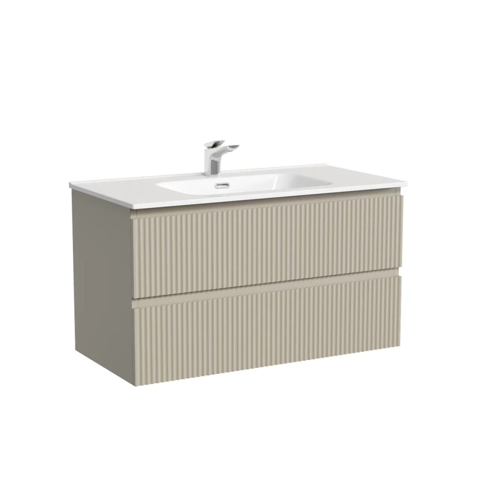 Тумба подвесная SANCOS Snob R 890х445х500, c двумя ящиками оснащенными доводчиками, Beige Soft , арт.SNR90CE