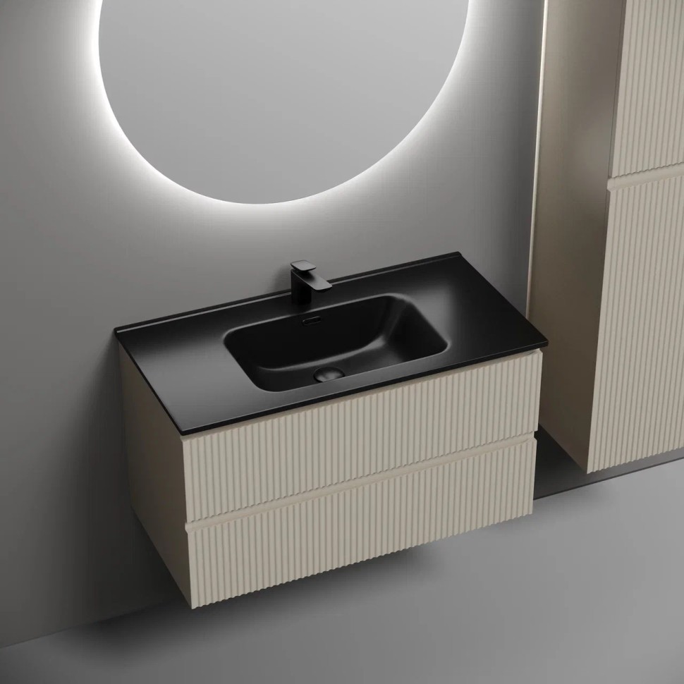 Тумба подвесная SANCOS Snob R 890х445х500, c двумя ящиками оснащенными доводчиками, Beige Soft , арт.SNR90CE