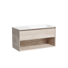 Тумба подвесная SANCOS Marmi 1.0 правая, 995х445х520, c одним ящиком оснащенным доводчиками скрытого монтажа и открытой нишей, дуб галифакс натуральный, арт. MR1.0100REG