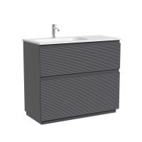 Тумба напольная SANCOS Folk Floor левая 995х445х850, c двумя ящиками оснащенными доводчиками, Grey soft, арт.FL100FLGS