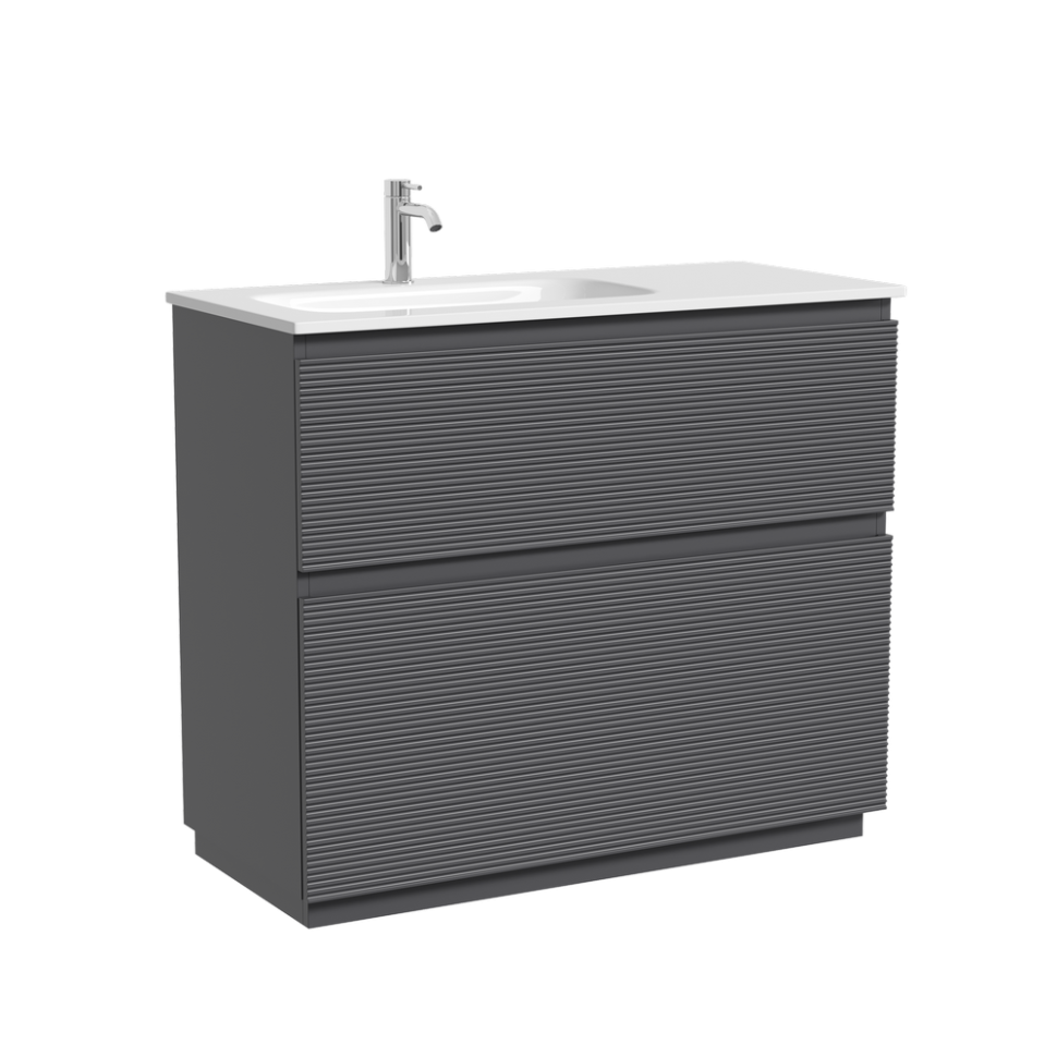 Тумба напольная SANCOS Folk Floor левая 995х445х850, c двумя ящиками оснащенными доводчиками, Grey soft, арт.FL100FLGS