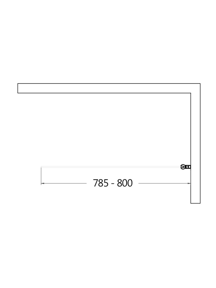 Шторка на ванну 800*1400мм.(правая), стекло 6мм, цвет профиля матовый черный. Декоративная линия по периметру.