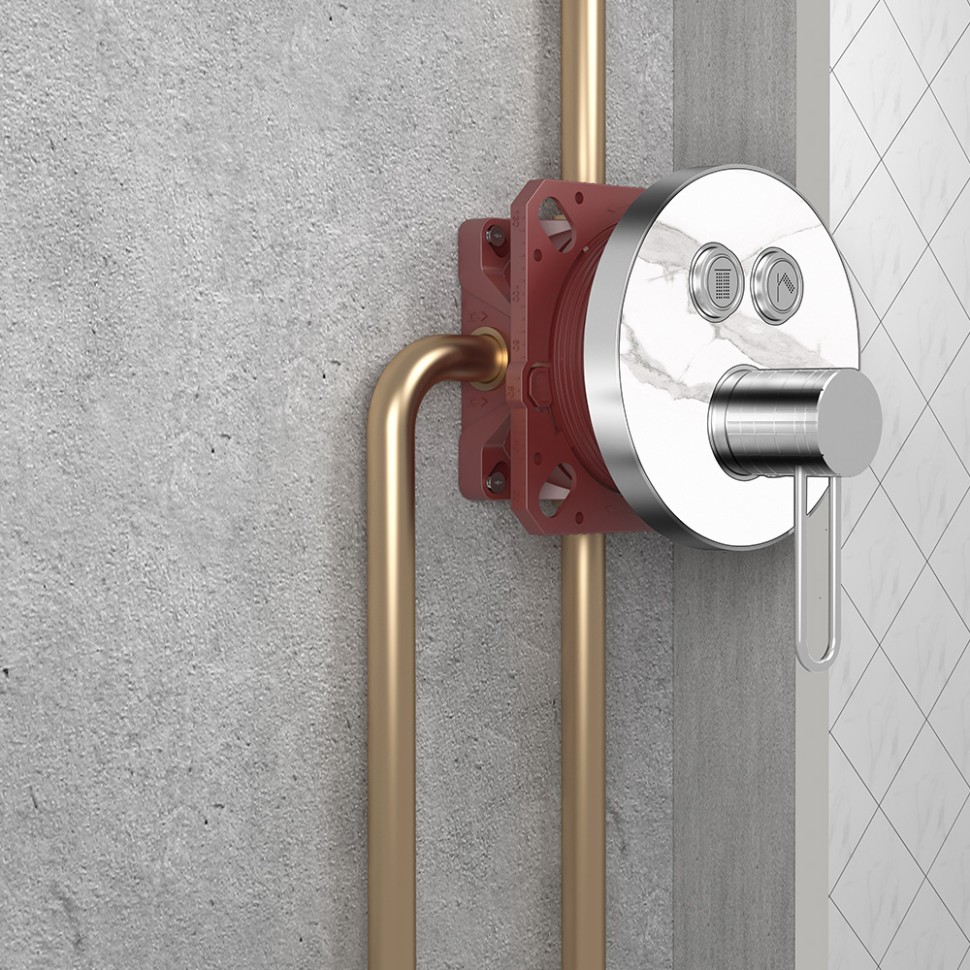 AQM8405MB Набор для комплектации душа с термостатом и регулировкой напора, черный матовый