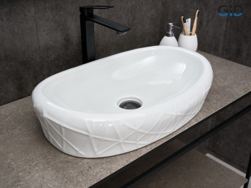 Раковина Gid 777s 51222 накладная белая 60x39x13.5