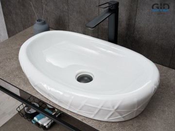 Раковина Gid 777s 51222 накладная белая 60x39x13.5