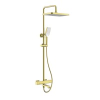 Душевая система Raglo с термостатом для ванны золотой сатин