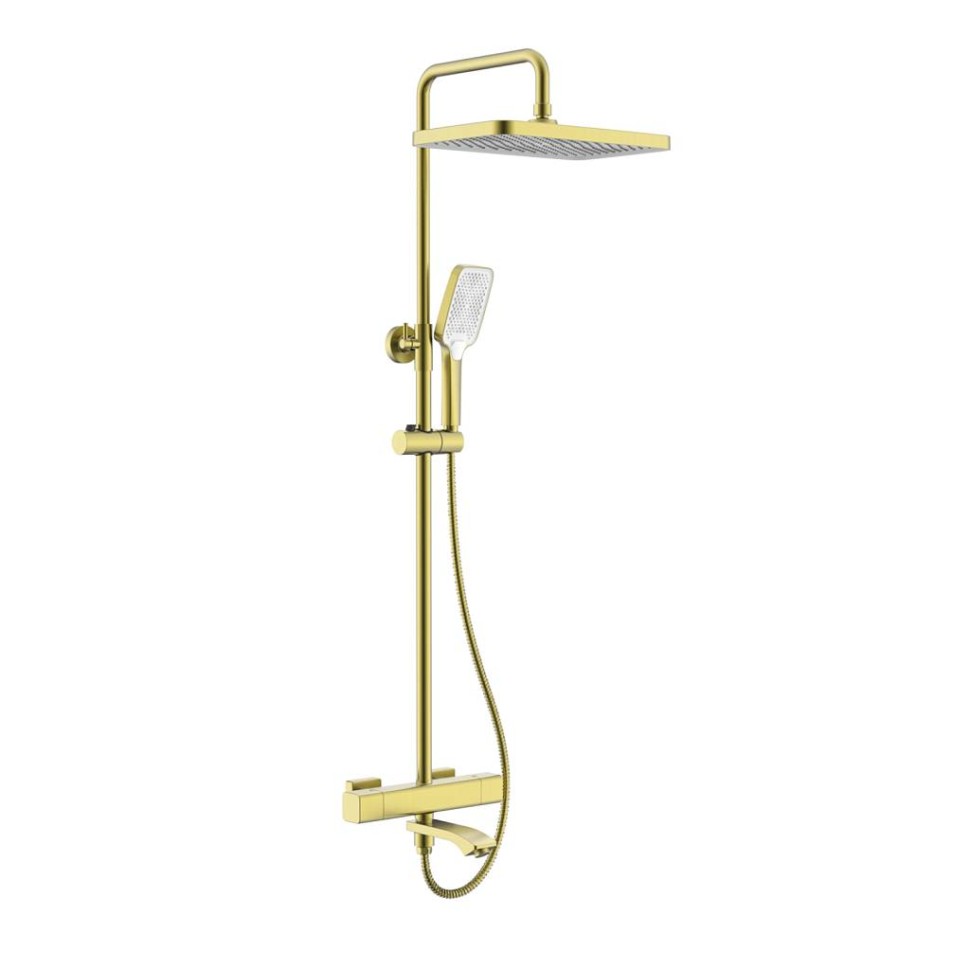 Душевая система Raglo с термостатом для ванны золотой сатин