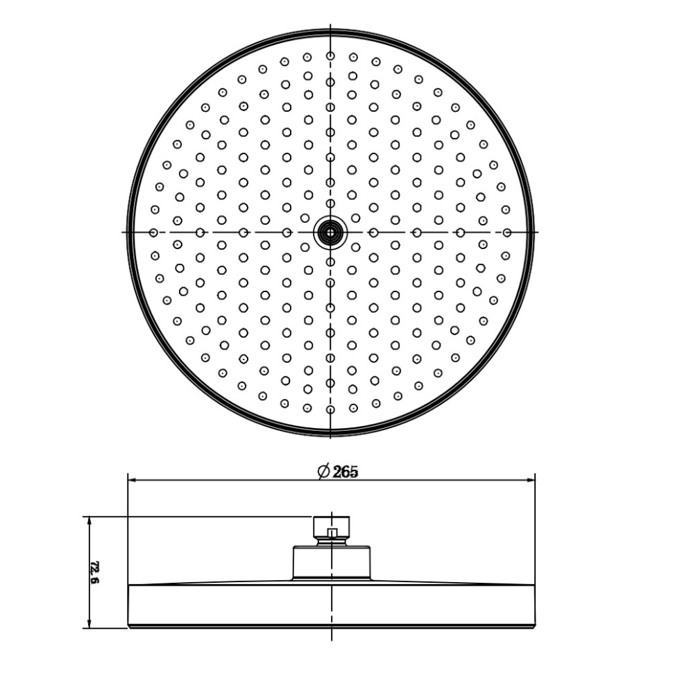 AQM8604CR Верхний душ O265 мм, Хром