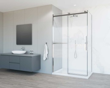 Душевой уголок Комо Софт (Como Soft) VSR-1CS8011CL, 1100*800, хром, стекло прозрачное