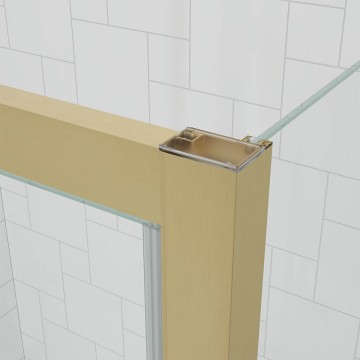 Душевой угол Veconi Ottimo P20SP G, 1200х700х1900 золото брашинг, стекло матовое
