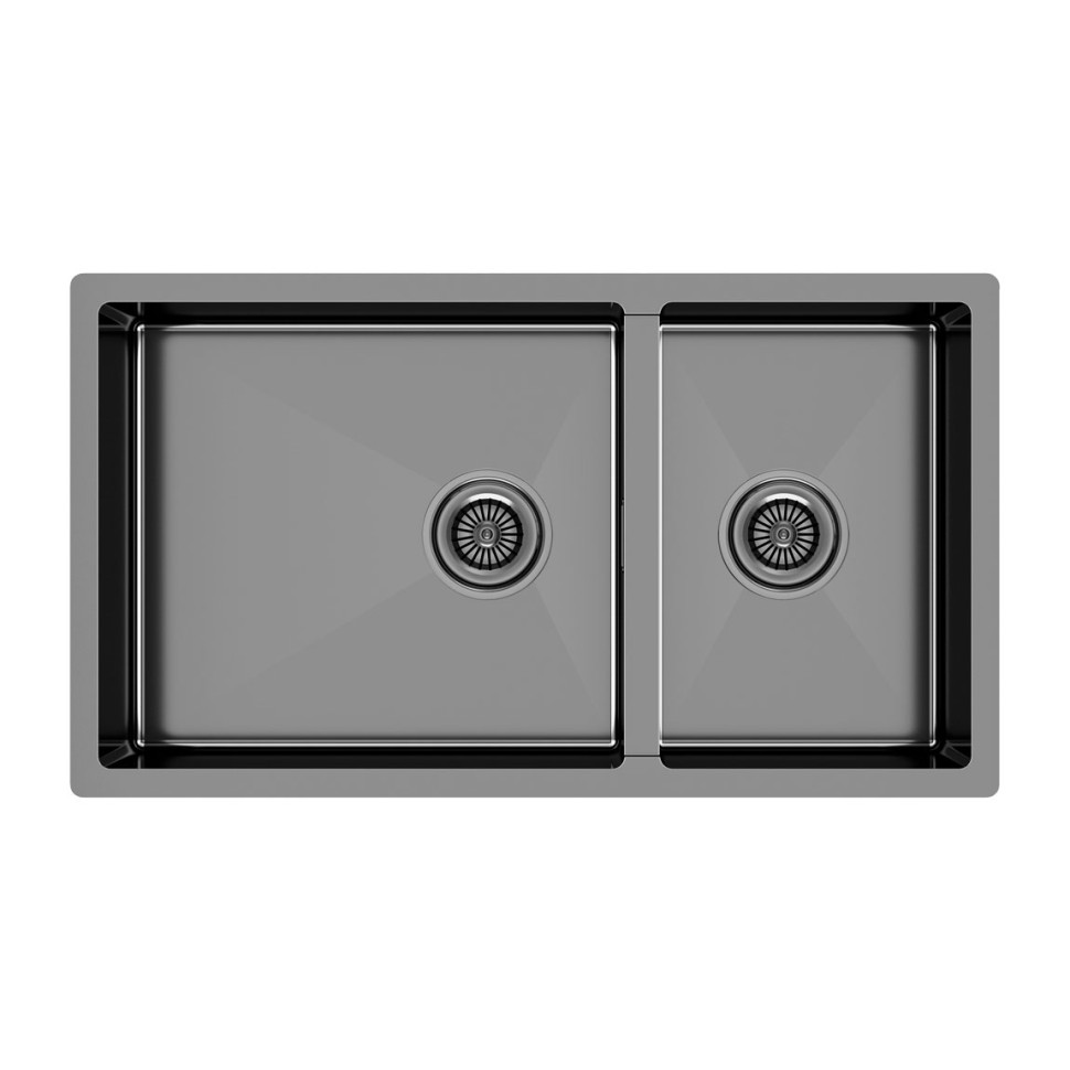 Мойка нерж. сталь GERBERG 78/2S UNI, PM227844-GM, вороненая сталь, 780х440мм, Paulmark