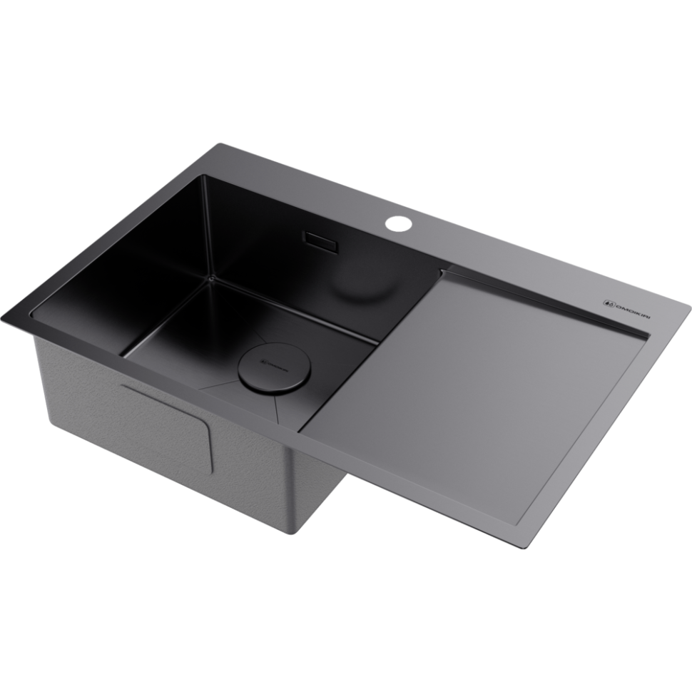 Кухонная мойка Omoikiri Akisame 78-L-GM нерж. сталь/вороненая сталь