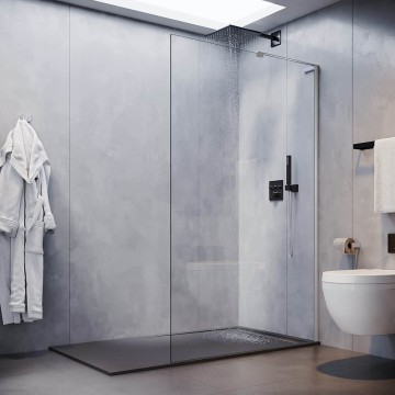 Душевая перегородка Veconi Korato KR-77, 700x2000, хром, стекло прозрачное
