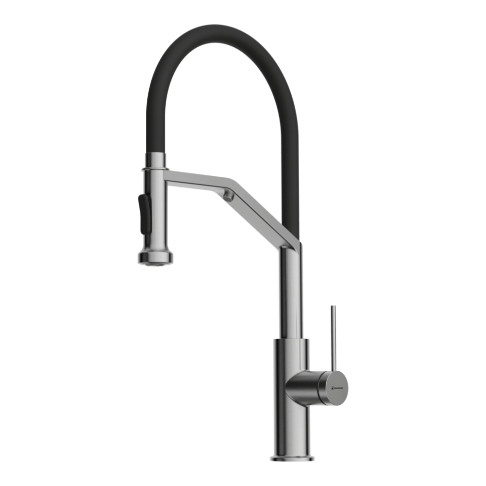 Смеситель для кухни Omoikiri Makkari 2 Plus-SB-BN-BL латунь/нержавеющая сталь/черный