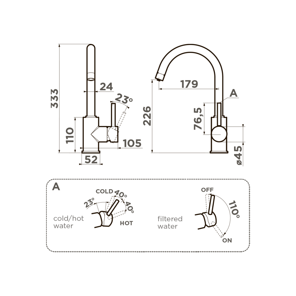 Смеситель для кухни Omoikiri Shinagawa 2 Plus-C латунь/хром