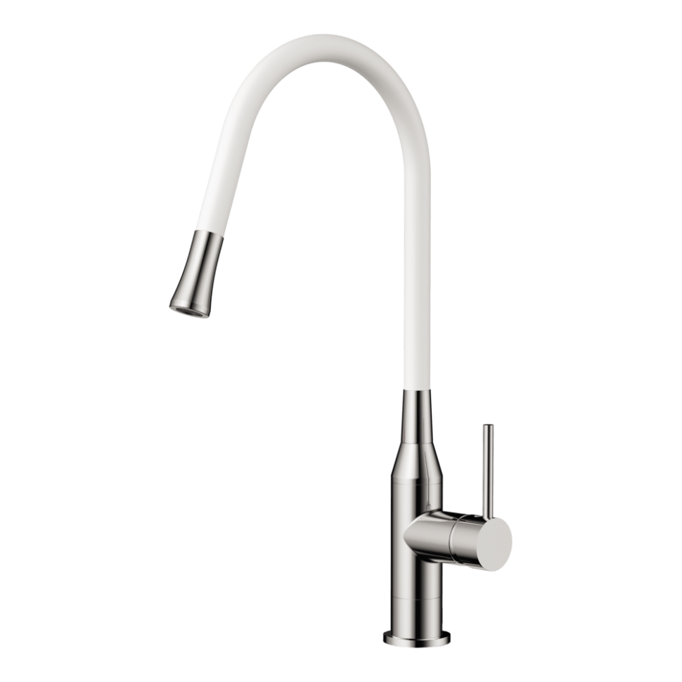 Смеситель для кухни Omoikiri Yatomi-BN-WH латунь/нержавеющая сталь/белый