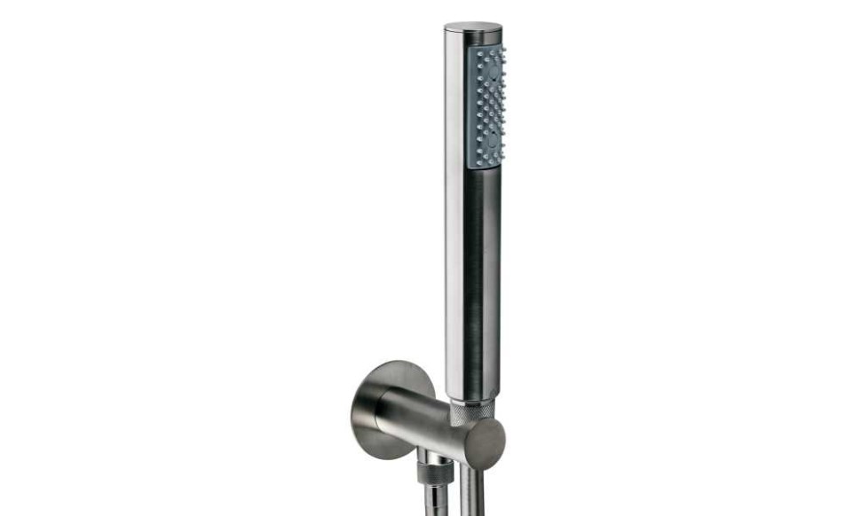 Душевой набор BOSSINI ZEN INOX INC004.075 ручной душ, шланг, держатель, цвет Нержавеющая матовая сталь