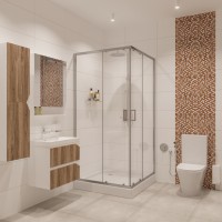 Душевое ограждение Niagara Nova NG-6688-08 (80х80х195) квадрат,хром,двери раздвижные,стекло прозрачное,1 место