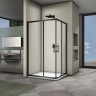 Душевой угол Veconi Rovigo RV-30B, 1000x800x1900 черный, стекло прозрачное