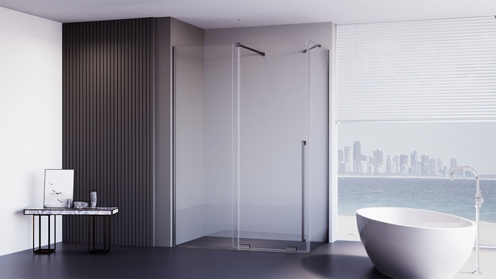 Душевой угол Premium Trento PTC-SP-50GR, 1500х1000x2000, брашированный графит, стекло прозрачное