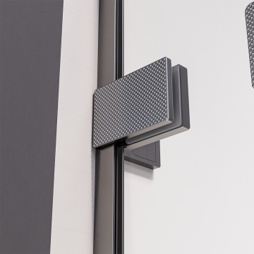 Боковая панель Veconi Premium Alassio SP GR, 900x2000, брашированный графит, стекло прозрачное осветленное
