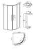 Душевое ограждение Grossman Cosmo 301.K33.02.8080.21.02 (80х80х195) четверть круга,раздвижная,черный матовый,стекло шиншилла, 1 место