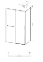 Боковая стенка Grossman Style 200.K33.05.100.10.00 (100х195) хром,стекло прозрачное, 1 место