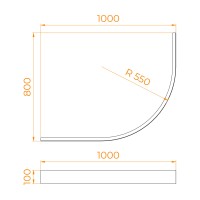 Экран для душевого поддона поддона RGW NG-41 (800x1000)