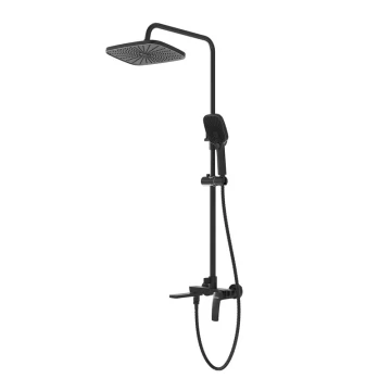 Душевая стойка Grossman Mercury 500.K35.10.210 с верхним душем,ручной лейкой и смесителем,черный матовый,1 место