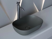 Умывальник чаша накладная прямоугольная (цвет Темный Антрацит Матовый) Element 455x325x135мм