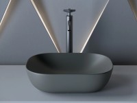 Умывальник чаша накладная прямоугольная (цвет Темный Антрацит Матовый) Element 455x325x135мм