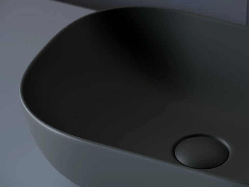 Умывальник чаша накладная прямоугольная (цвет Темный Антрацит Матовый) Element 455x325x135мм