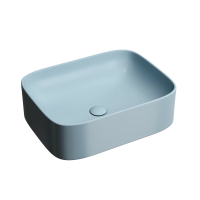 Умывальник чаша накладная прямоугольная (цвет Голубой Матовый) Element 505x380x150мм