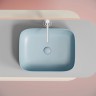 Умывальник чаша накладная прямоугольная (цвет Голубой Матовый) Element 505x380x150мм