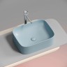 Умывальник чаша накладная прямоугольная (цвет Голубой Матовый) Element 505x380x150мм