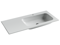 Раковина накладная мебельная Grace прямоугольная, 1010x457x137 мм, чаша справа, с отверстием под смеситель, цвет белый