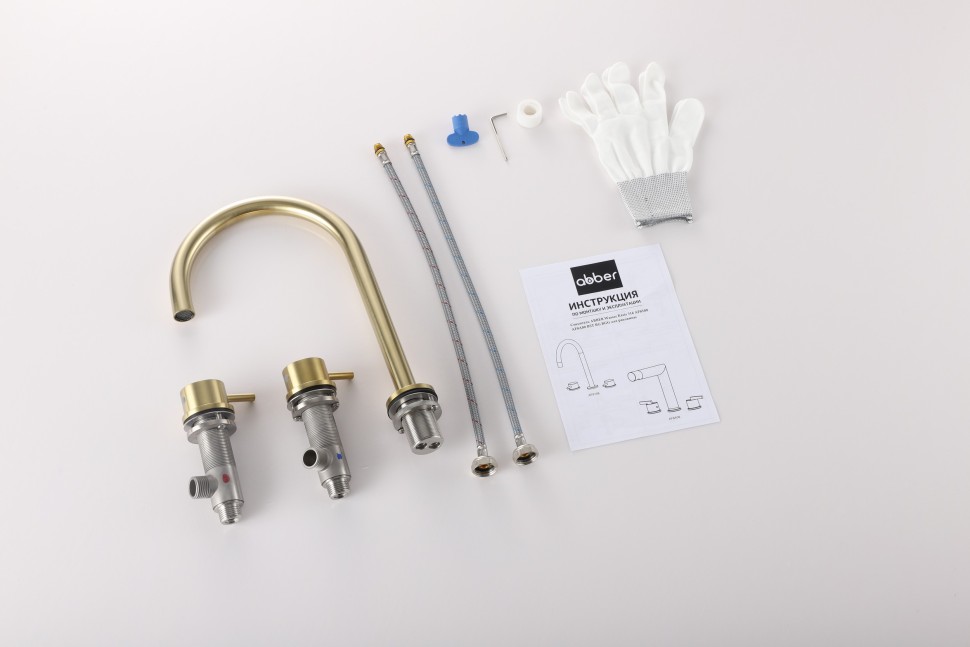 Смеситель ABBER Wasser Kreis 316 AF8108BG-M для раковины, брашированное светлое золото