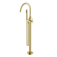 Смеситель для ванны напольный SANCOS Etna, брашированное золото, PVD покрытие, арт. SC9009BG