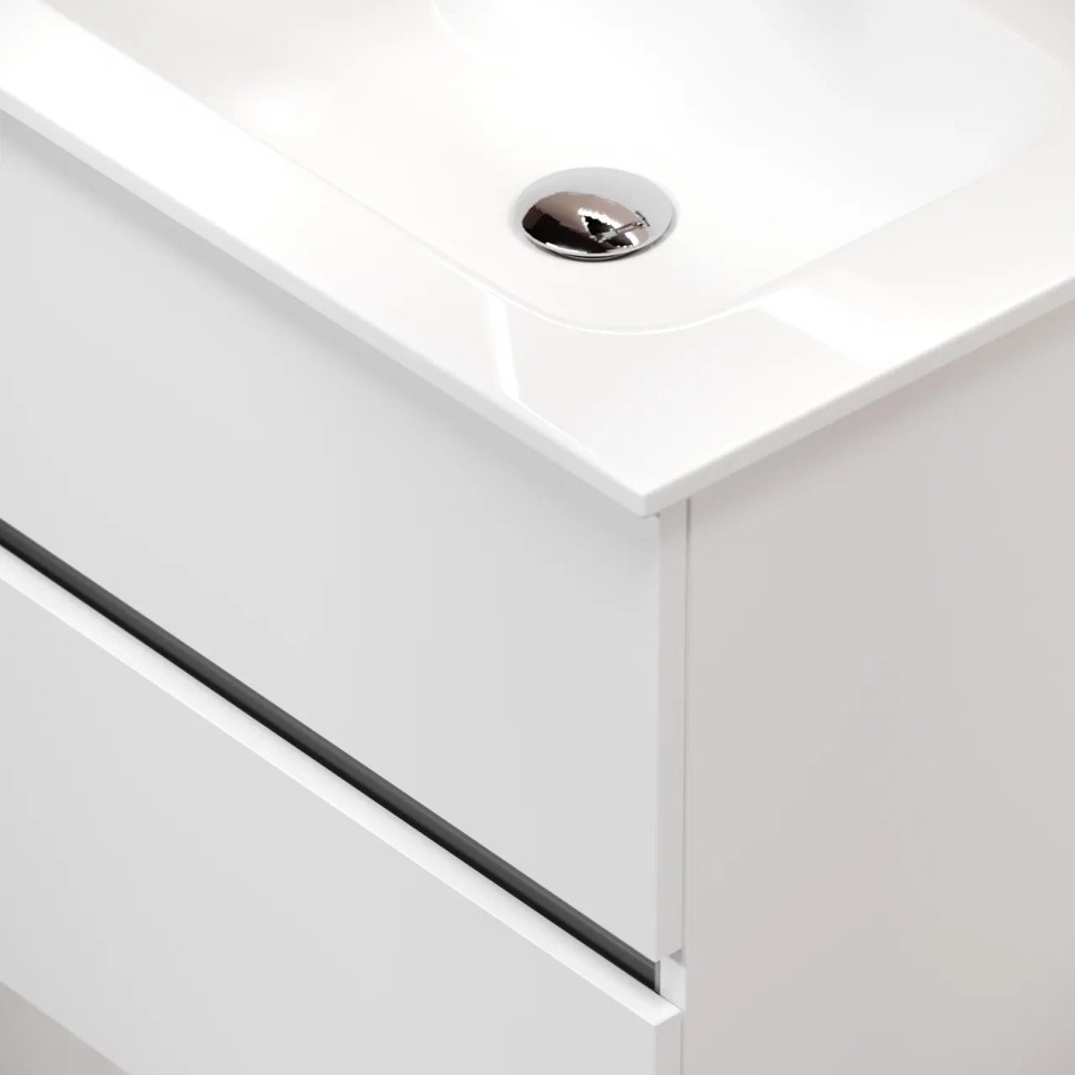 Тумба подвесная SANCOS Urban 590х450х550, c двумя ящиками оснащенными доводчиками, белый глянец , арт. UR60W