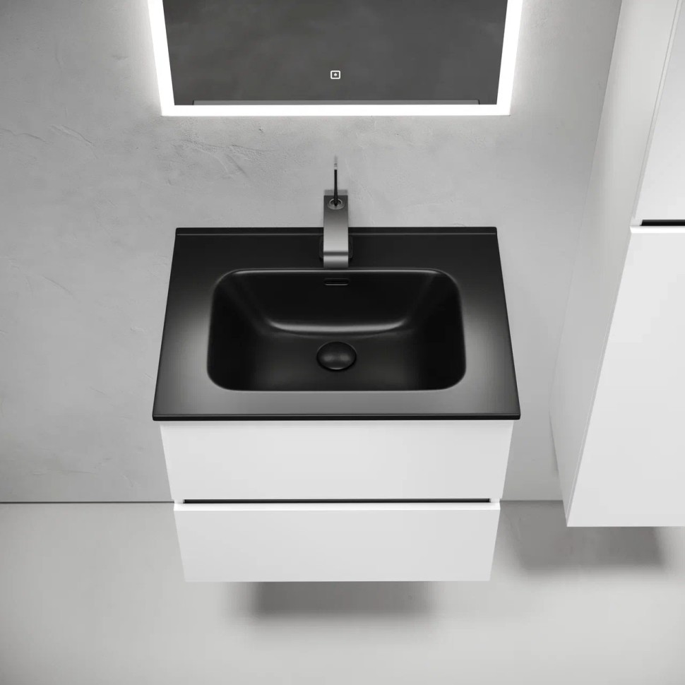 Тумба подвесная SANCOS Urban 590х450х550, c двумя ящиками оснащенными доводчиками, белый глянец , арт. UR60W