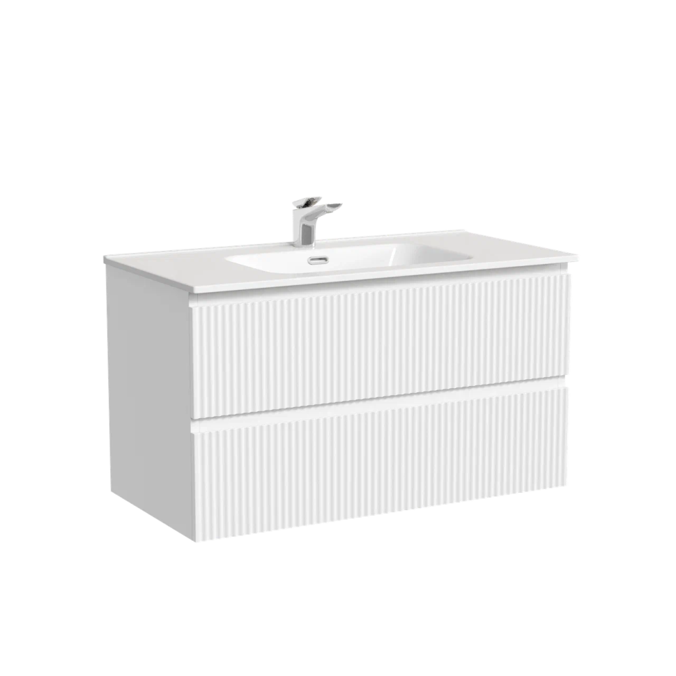 Тумба подвесная SANCOS Snob R 890х445х500, c двумя ящиками оснащенными доводчиками, Bianco, арт.SNR90W