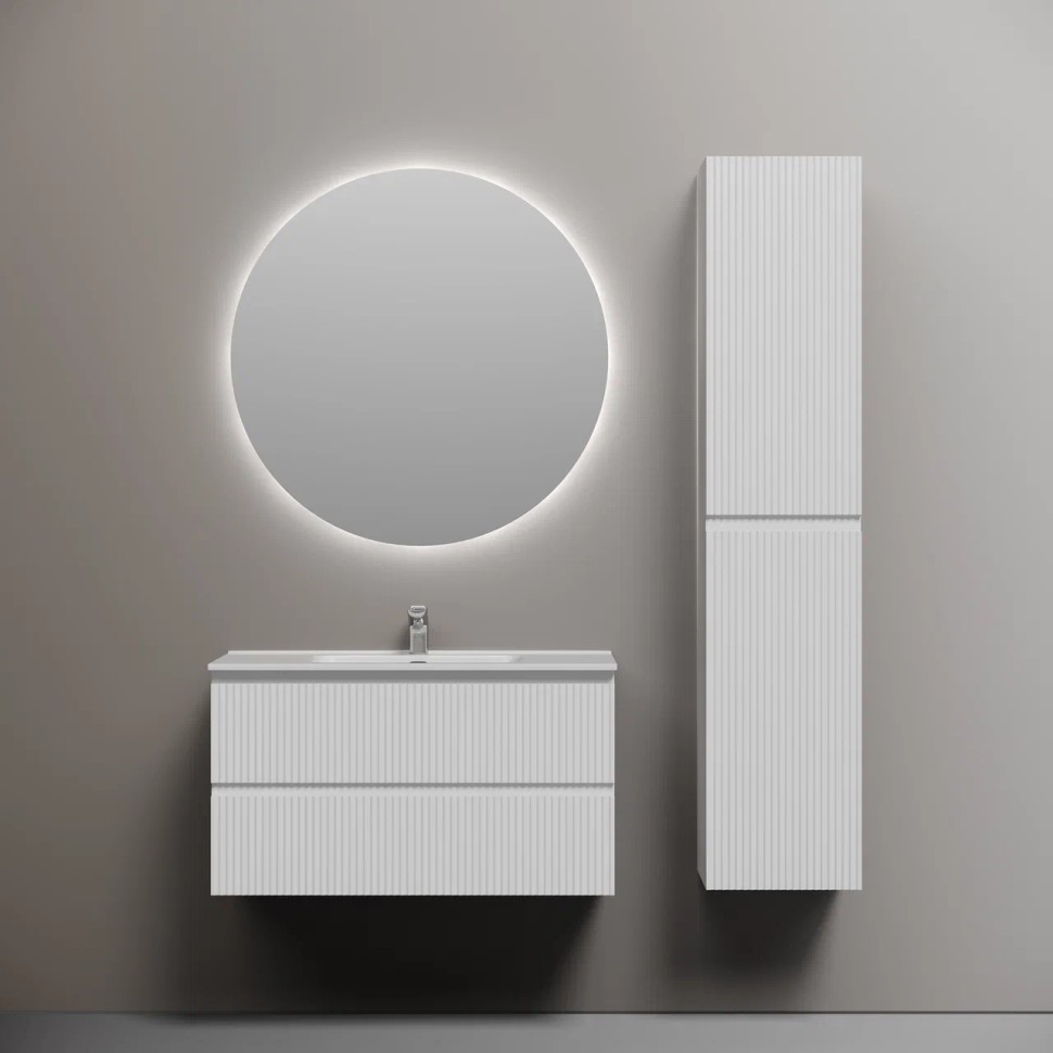 Тумба подвесная SANCOS Snob R 890х445х500, c двумя ящиками оснащенными доводчиками, Bianco, арт.SNR90W