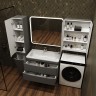 Тумба подвесная STYLE LINE "Бергамо мини 90" (2 ящ.) Люкс антискрейтч серый, PLUS с раковиной Каре Люкс МИНИ 900х350